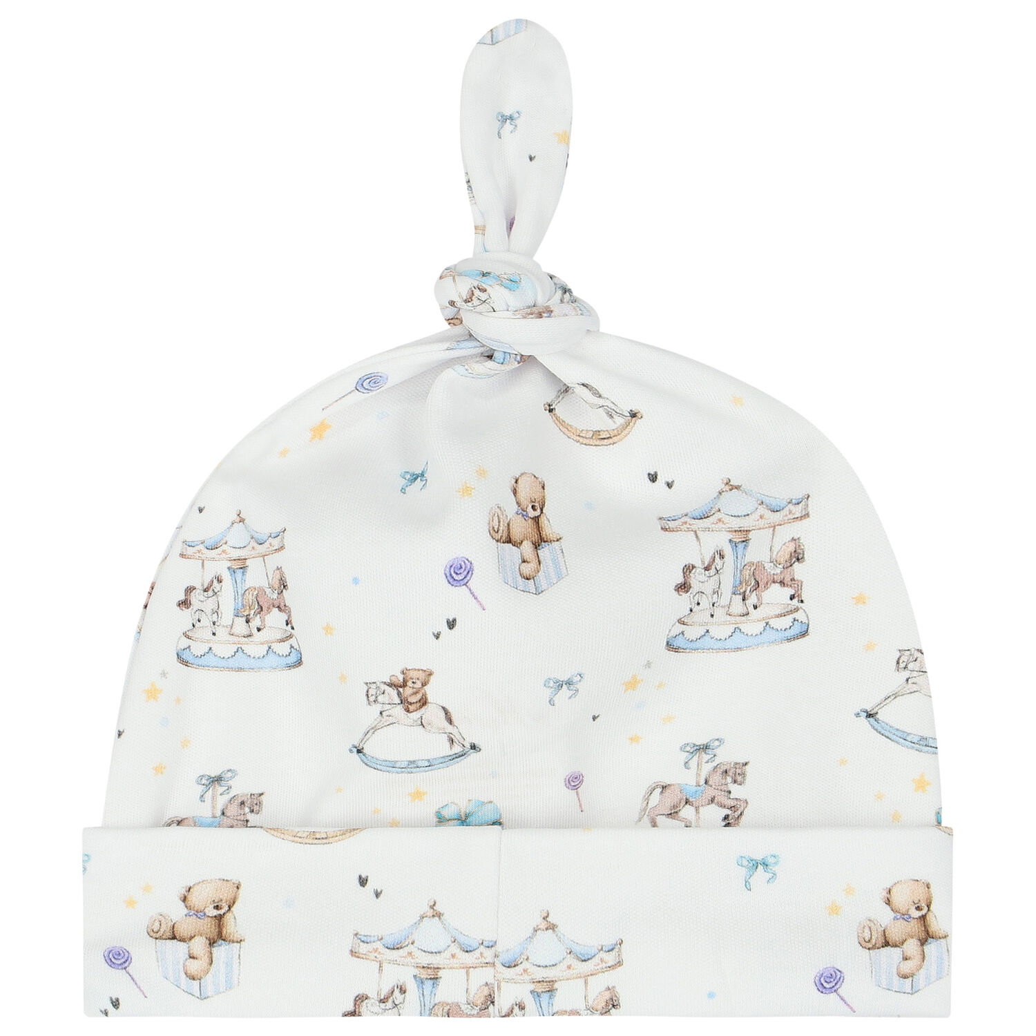 Baby Boys White & Blue Carousel Babygrow Set, 1, hi-res